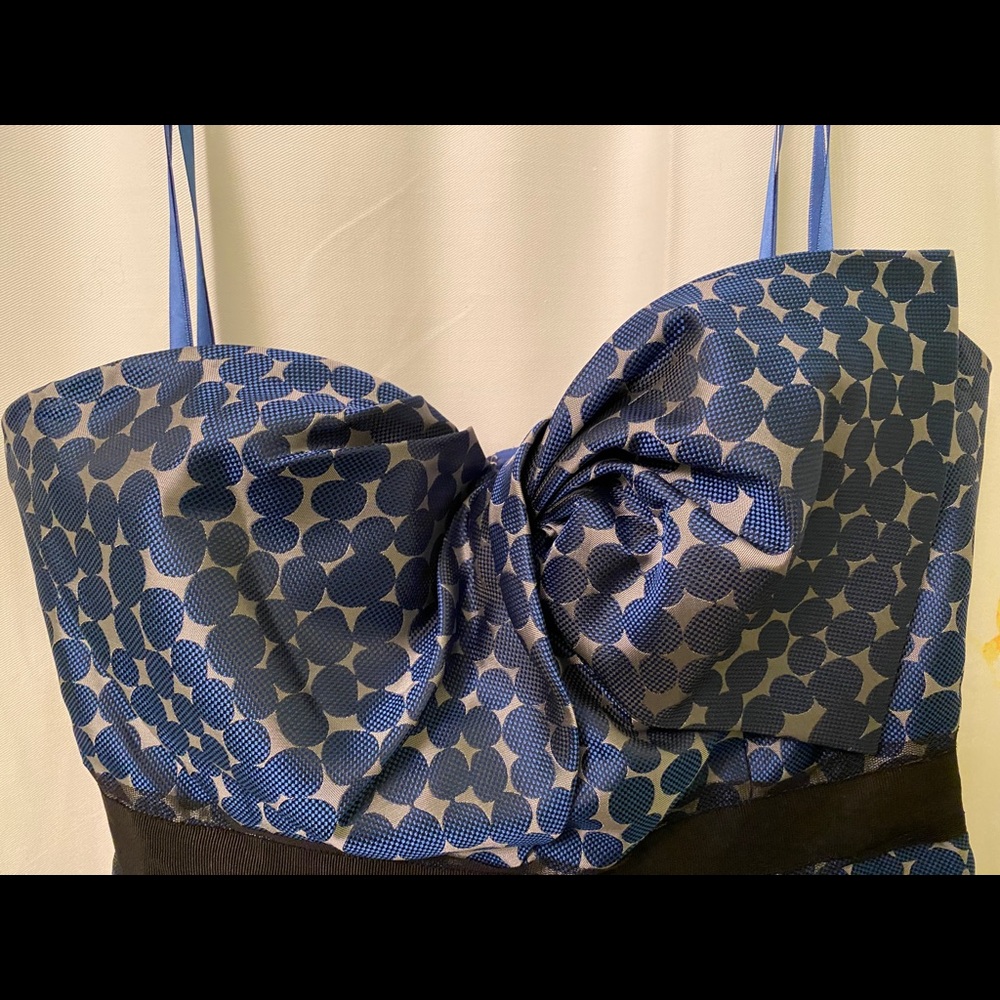 BCBG MaxAzria Blue Polka Dot Holiday Dress-Final Price - Picture 7 of 10